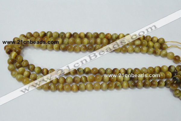 CTE128 15.5 inches 8mm round yellow tiger eye gemstone beads