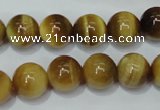 CTE130 15.5 inches 12mm round yellow tiger eye gemstone beads