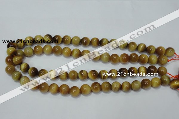 CTE130 15.5 inches 12mm round yellow tiger eye gemstone beads