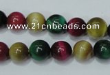 CTE134 15.5 inches 10mm round dyed tiger eye gemstone beads