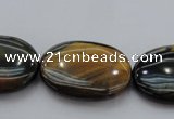 CTE1364 15.5 inches 15*20mm oval yellow & blue tiger eye beads