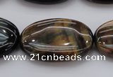CTE1368 15.5 inches 30*40mm oval yellow & blue tiger eye beads