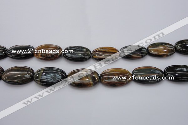 CTE1368 15.5 inches 30*40mm oval yellow & blue tiger eye beads