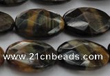 CTE1374 15.5 inches 22*30mm faceted oval yellow & blue tiger eye beads
