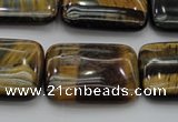 CTE1380 15.5 inches 15*20mm rectangle yellow & blue tiger eye beads