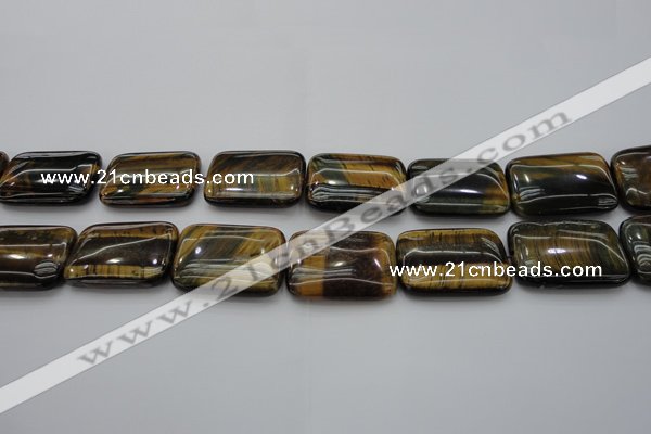 CTE1380 15.5 inches 15*20mm rectangle yellow & blue tiger eye beads