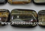 CTE1383 15.5 inches 25*35mm rectangle yellow & blue tiger eye beads