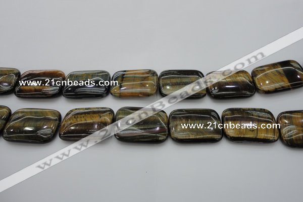 CTE1383 15.5 inches 25*35mm rectangle yellow & blue tiger eye beads