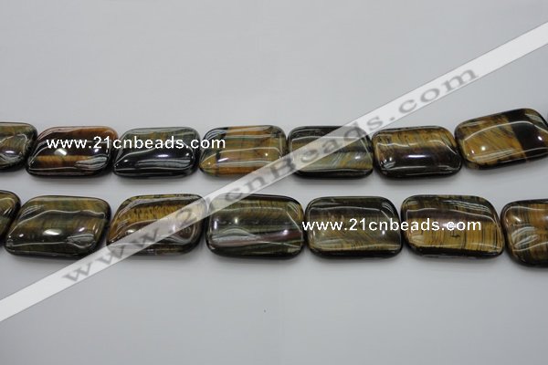 CTE1384 15.5 inches 30*40mm rectangle yellow & blue tiger eye beads