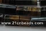 CTE1394 15.5 inches 10*30mm faceted tube yellow & blue tiger eye beads