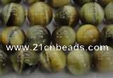 CTE1441 15.5 inches 6mm round golden & blue tiger eye beads