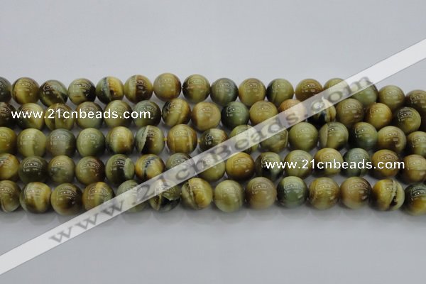 CTE1441 15.5 inches 6mm round golden & blue tiger eye beads