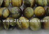 CTE1443 15.5 inches 10mm round golden & blue tiger eye beads