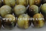 CTE1446 15.5 inches 16mm round golden & blue tiger eye beads