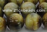 CTE1448 15.5 inches 20mm round golden & blue tiger eye beads