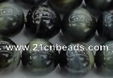 CTE1453 15.5 inches 10mm round golden & blue tiger eye beads