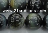 CTE1455 15.5 inches 14mm round golden & blue tiger eye beads