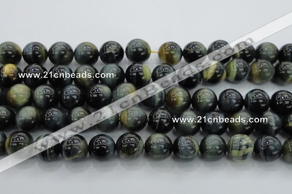 CTE1456 15.5 inches 16mm round golden & blue tiger eye beads