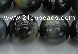 CTE1458 15.5 inches 20mm round golden & blue tiger eye beads