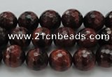 CTE1460 15.5 inches 4mm faceted round red tiger eye beads