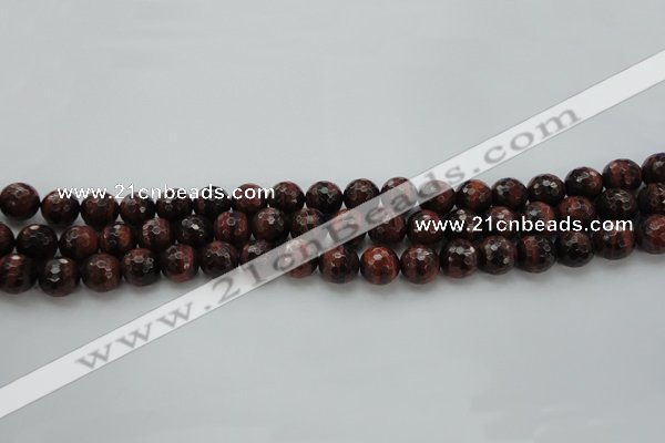 CTE1460 15.5 inches 4mm faceted round red tiger eye beads