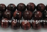 CTE1461 15.5 inches 6mm faceted round red tiger eye beads