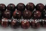 CTE1461 15.5 inches 6mm faceted round red tiger eye beads