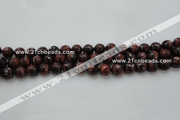 CTE1462 15.5 inches 8mm faceted round red tiger eye beads