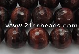 CTE1464 15.5 inches 12mm faceted round red tiger eye beads