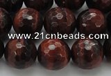 CTE1465 15.5 inches 14mm faceted round red tiger eye beads