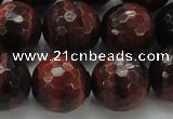 CTE1467 15.5 inches 18mm faceted round red tiger eye beads