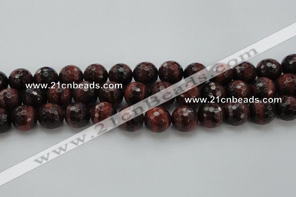 CTE1467 15.5 inches 18mm faceted round red tiger eye beads