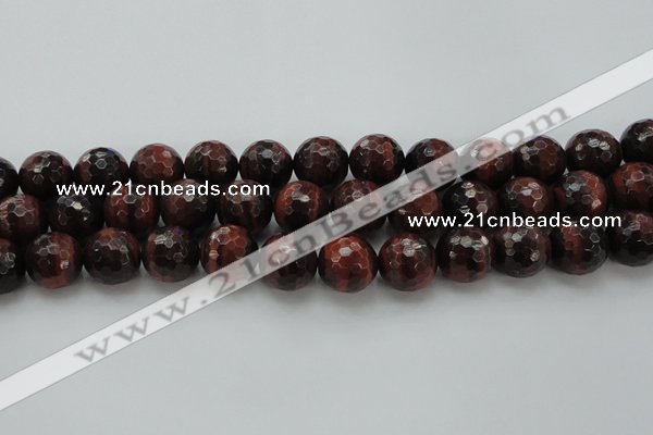 CTE1467 15.5 inches 18mm faceted round red tiger eye beads