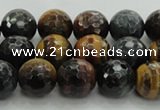 CTE1473 15.5 inches 10mm faceted round mixed tiger eye beads