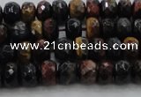 CTE1481 15.5 inches 5*8mm faceted rondelle mixed tiger eye beads