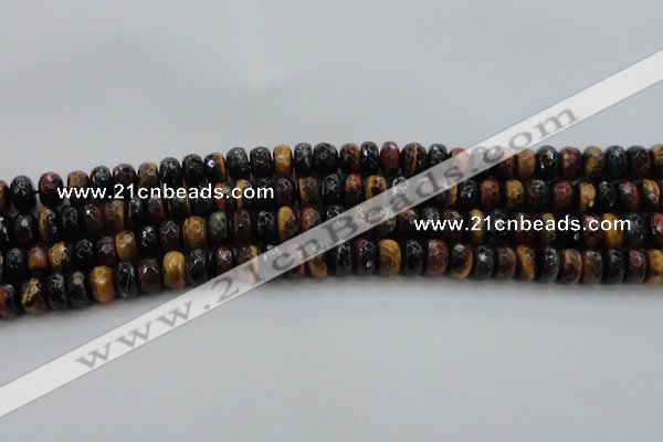 CTE1482 15.5 inches 6*10mm faceted rondelle mixed tiger eye beads