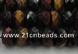 CTE1483 15.5 inches 7*12mm faceted rondelle mixed tiger eye beads