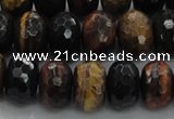 CTE1484 15.5 inches 8*14mm faceted rondelle mixed tiger eye beads