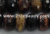 CTE1486 15.5 inches 12*18mm faceted rondelle mixed tiger eye beads