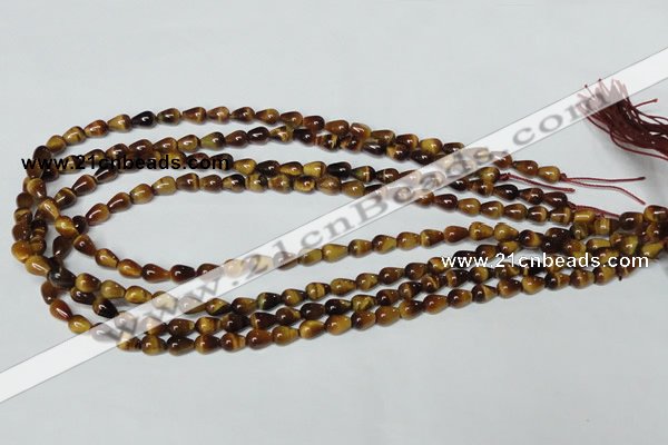 CTE150 15.5 inches 5*8mm teardrop yellow tiger eye gemstone beads