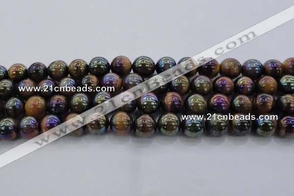 CTE1504 15.5 inches 12mm round AB-color yellow tiger eye beads