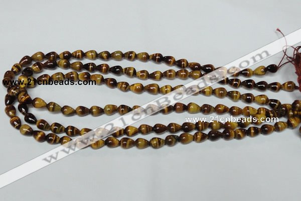 CTE151 15.5 inches 6*9mm teardrop yellow tiger eye gemstone beads