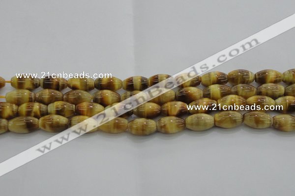 CTE1516 15.5 inches 8*12mm rice golden tiger eye beads wholesale