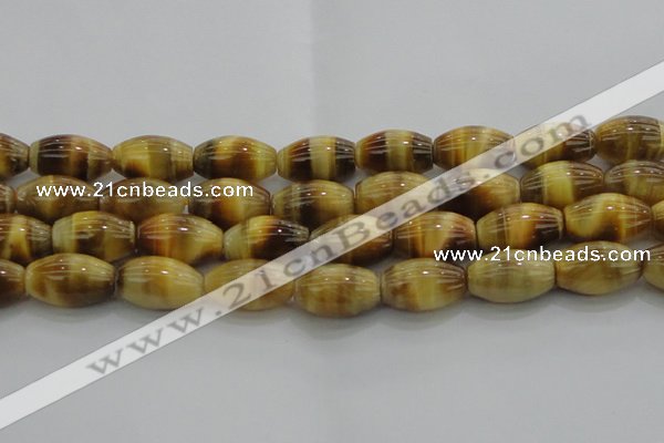 CTE1518 15.5 inches 12*16mm rice golden tiger eye beads wholesale