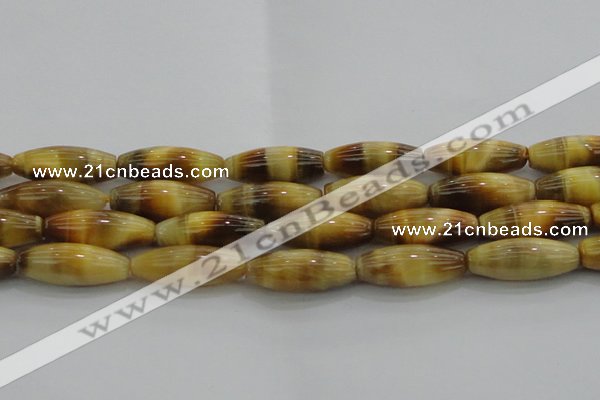 CTE1523 15.5 inches 10*30mm rice golden tiger eye beads wholesale