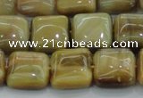 CTE1528 15.5 inches 14*14mm square golden tiger eye beads wholesale