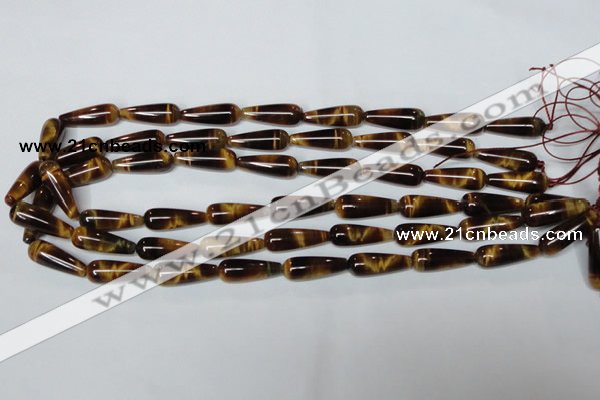 CTE153 15.5 inches 8*22mm teardrop yellow tiger eye gemstone beads