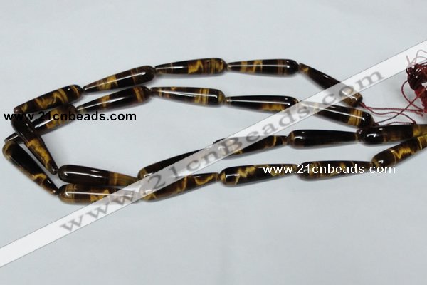 CTE154 15.5 inches 8*35mm teardrop yellow tiger eye gemstone beads