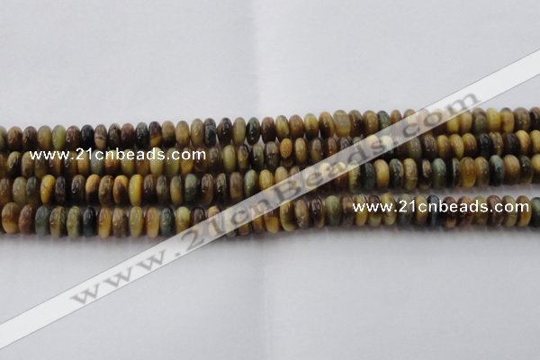 CTE1546 15.5 inches 4*8mm rondelle golden & blue tiger eye beads