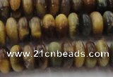 CTE1547 15.5 inches 6*10mm rondelle golden & blue tiger eye beads